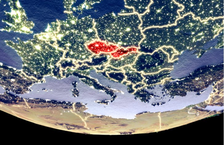 Česko a Slovensko na mapě Evropy