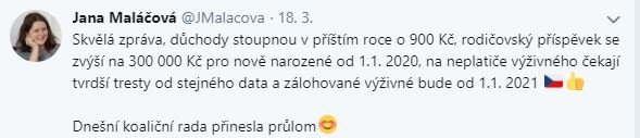 Jana Maláčová twitter