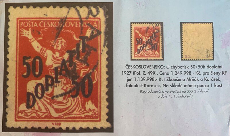 Poštovní známka Osvobozená republika prodaná Úřadem pro zastupování státu ve věcech majetkových