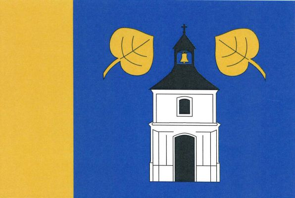 Modrý list se žlutým žerďovým pruhem širokým čtvrtinu délky listu. V modrém poli bílá kaple s oknem v patře a dveřmi v přízemí, obojí černé, s černou stanovou střechou s lucernou se zavěšeným žlutým zvonem, zakončenou makovicí s křížkem a nahoře provázeno