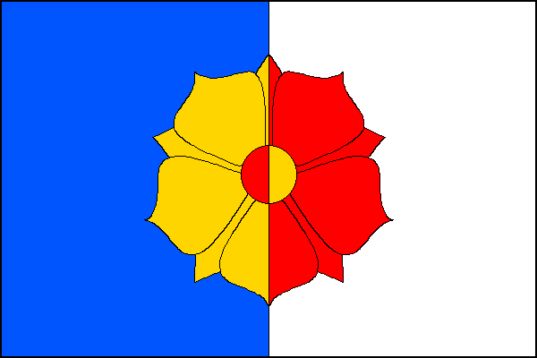 List tvoří modrá žerďová a bílá vlající část. Uprostřed je žluto-červeně polcená růže se semeníkem opačných barev. Poměr šířky k délce listu je 2:3.